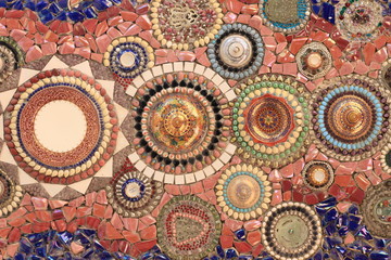 Colorful glass mosaic art and abstract wall background