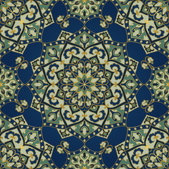 Oriental blue and green ornament.