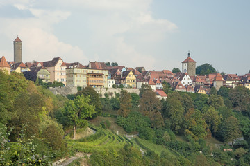 Southern part of Rothenburg ob der Tauber, close to sunset