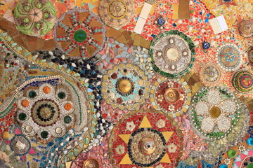 Colorful glass mosaic art and abstract wall background