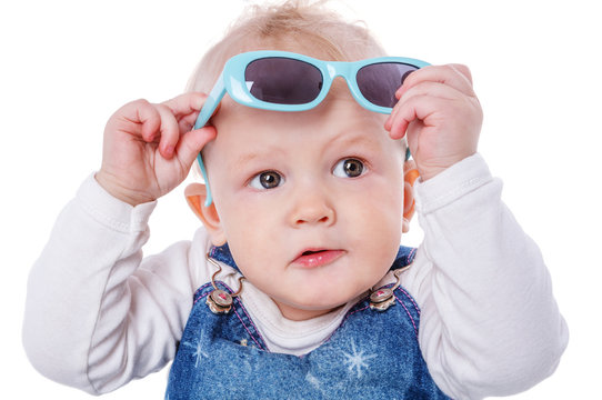Toddler wearing sunglasses