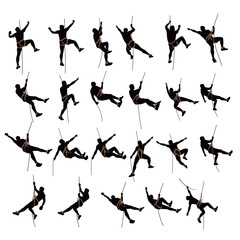 climber silhouette two color