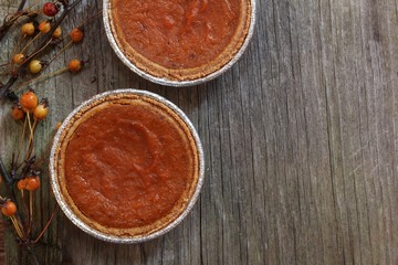 Mini Pumpkin Pie tarts top down view