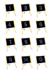 Blackboard figures isolated white background.