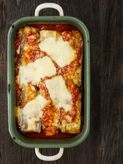 rustic traditional italian eggplant parmesan