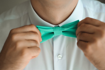 wedding details - elegant groom dressed wedding tuxedo costume