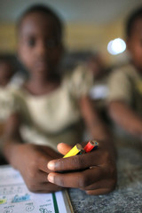 Cours de mathématiques. Ecole primaire d'Adjallé. Lomé. Togo. / Math course. Adjallé Elementary School. Lome. Togo.