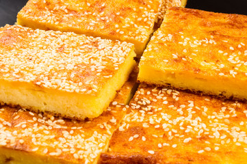 cheesecake with sesame seeds