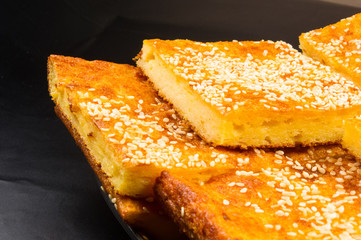 cheesecake with sesame seeds