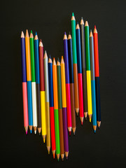Row of colorful pencils