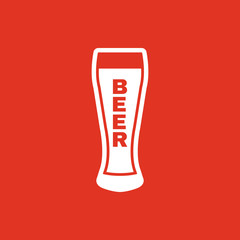 Glass of beer icon. Beer and pub, bar symbol. UI. Web. Logo. Sign. Flat design. App.Stock