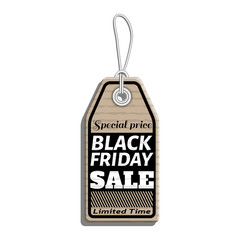 sale tag design on the theme of black friday sale, discount with cardboard texture.
