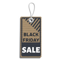 sale tag design on the theme of black friday sale, discount with cardboard texture.