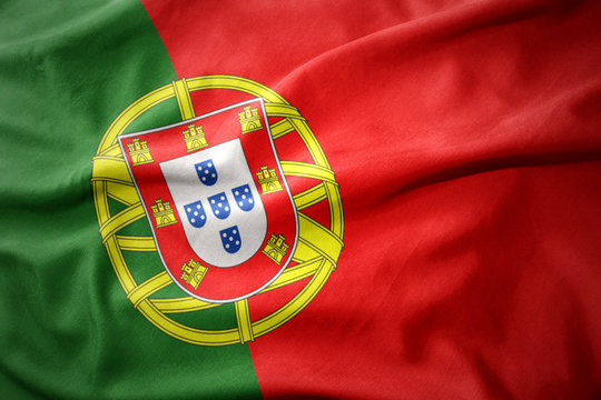 waving colorful flag of portugal.