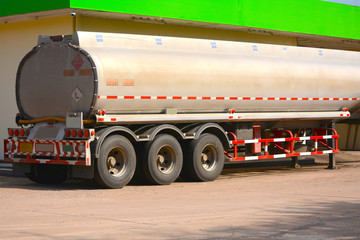    Truck with fuel tank in gas station