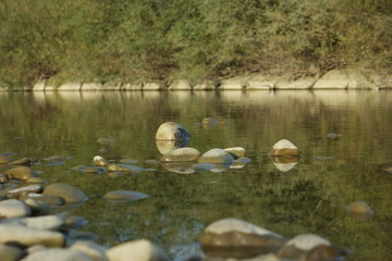 peace and quiet on the banks of a mountain river