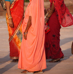 Saris color&eacute;s du Rajasthan, Inde