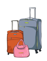 Travel Suitcases in Vector