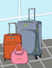 Travel Suitcases in Vector