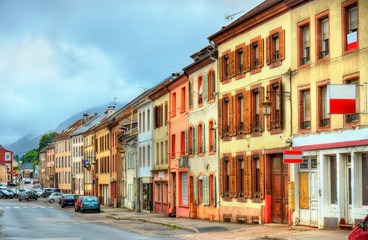 Traditional houses in Senones, a village in the Vosges Department - France