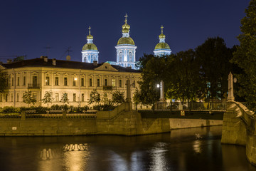 Fototapeta na wymiar Saint Nicholas Naval Cathedral in Saint Petersburg