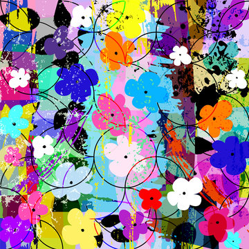 abstract flower background composition, vector