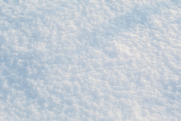 Snow surface with snowflakes closeup