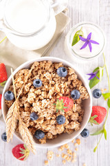 bowl of muesli with berry