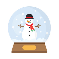 Christmas Snow Globe With funny Snowman