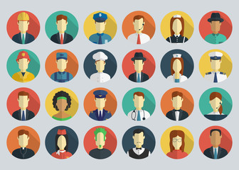 Professions Vector Flat Icons.