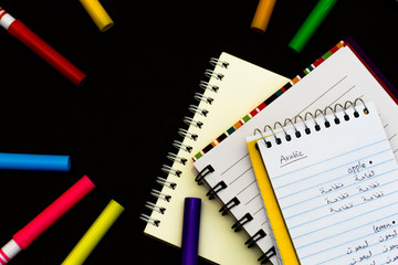 Arabic and English; Learning New Language with Writing Name of F