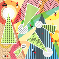 Geometric abstract pattern with textured triangles. Abstract design poster, cover, fabric, card. Abstract background for decoration textile, package, wrapping paper. Wallpaper with geometric elements
