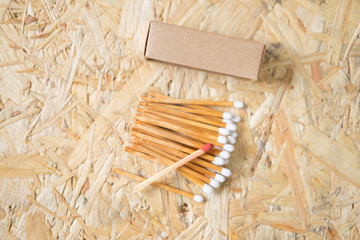 The match box and matches