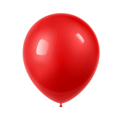3d Realistic Colorful Balloon. Holiday illustration of flying glossy balloon. Isolated on white Background. Vector Illustration