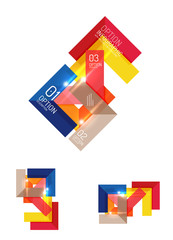 Set of abstract geometric paper graphic layouts