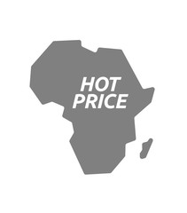 Isolated Africa map with    the text HOT PRICE