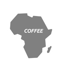 Isolated Africa map with    the text COFFEE