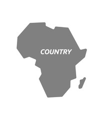 Isolated Africa map with    the text COUNTRY