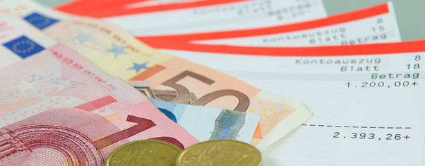 bargeld mit kontoauszug