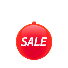 Isolated christmas ball with    the text SALE