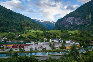 Flam town and famous mountain railway