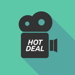 Fototapeta premium Long shadow camera icon with the text HOT DEAL