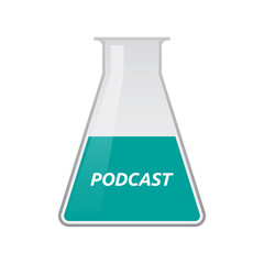 Isolated test tube with    the text PODCAST