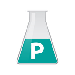 Isolated test tube with    the letter P