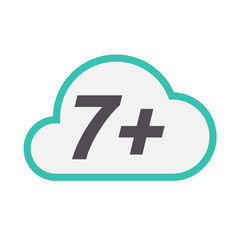 Obraz premium Isolated cloud icon with the text 7+