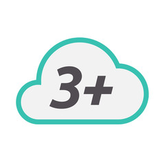 Obraz premium Isolated cloud icon with the text 3+