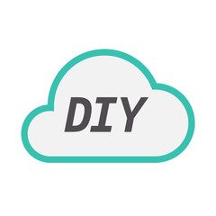 Isolated cloud icon with    the text DIY