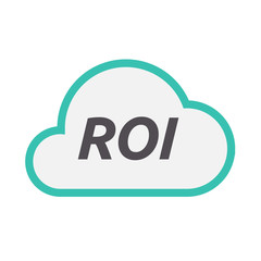 Isolated cloud icon with    the return of investment acronym ROI
