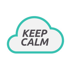 Isolated cloud icon with    the text KEEP CALM