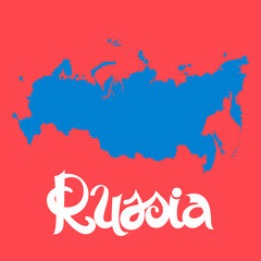 Russia. Abstract vector background with lettering and map

